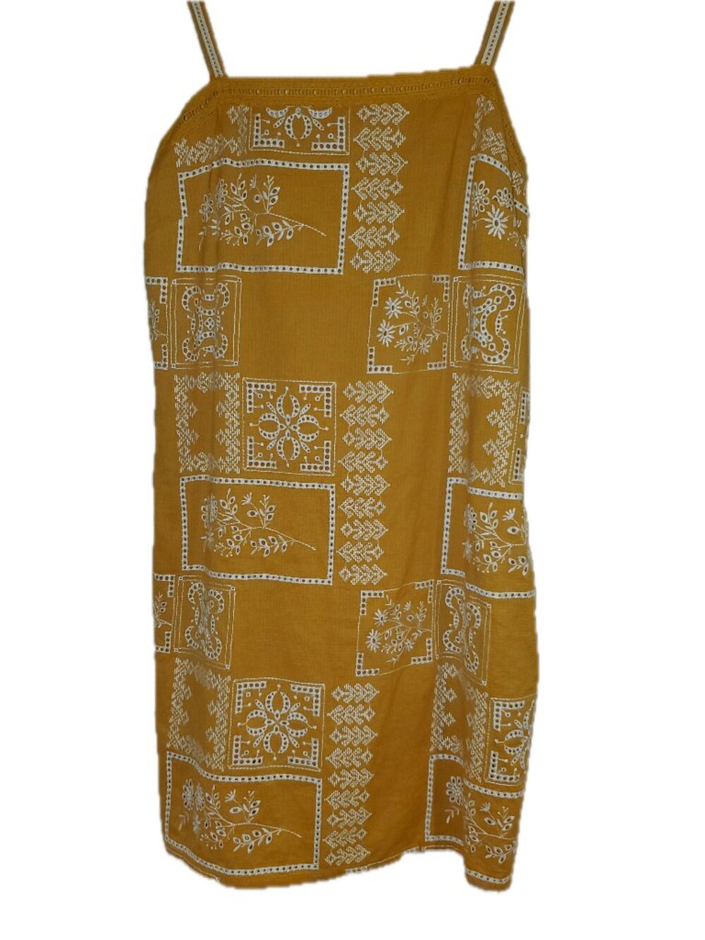 Anthropologie Yellow Embroidered Sundress Size 6